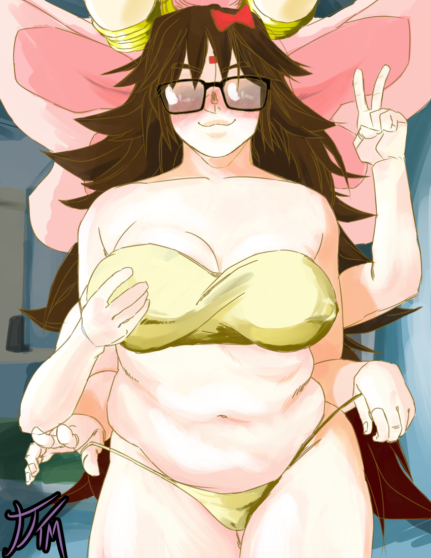 bbw belly breasts brown_hair chubby elephant fate/grand_order fate_(series) forehead_jewel ganesha_(fate) glasses jinako_carigiri