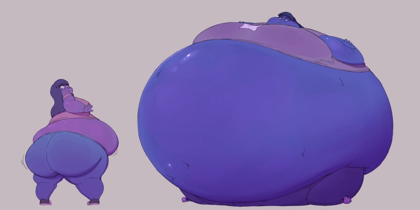 big_ass big_breasts blueberry_inflation breasts bubble_butt huge_ass inflation subakitsu sunken_head sunken_limbs thick_thighs wide_hips