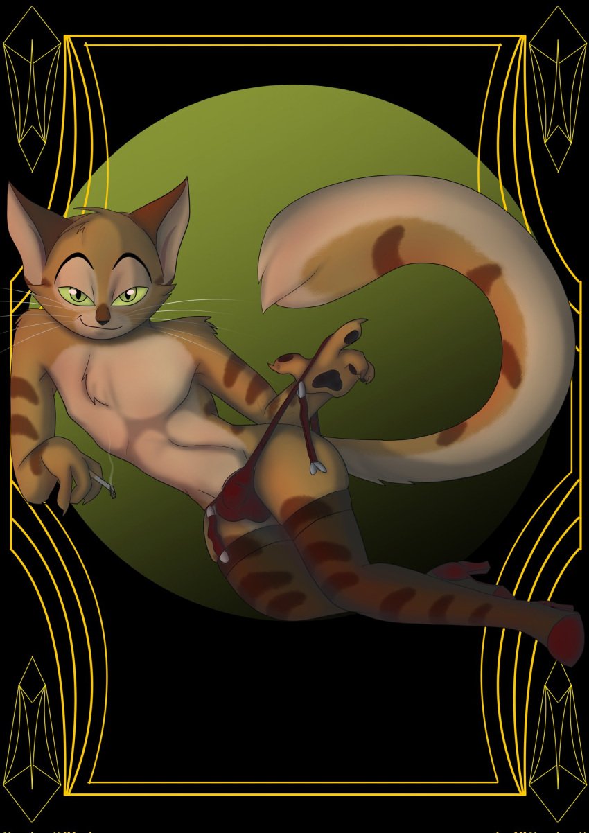 1boy animal_humanoid anthro bulge feline feminine_male furry gay image_set lackadaisy lingerie lingerie_only male male_focus male_only novadoesart pose pulling_underwear seductive stretching_underwear sy_(lackadaisy) tail thighhighs waistband webcomic