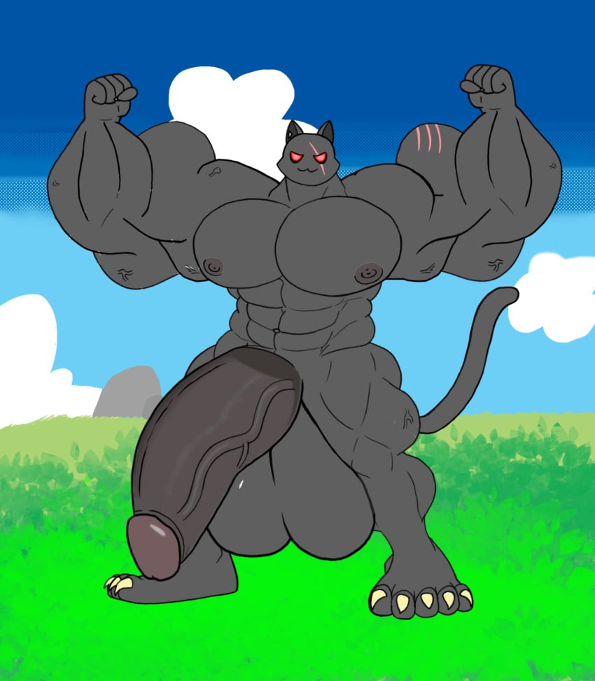 background balls big_balls big_penis domestic_cat epic_games feet fortnite gay happy male male_only meowscles_(fortnite) muscles naked nipples penis shadow_meowscles_(fortnite) srosseen tail