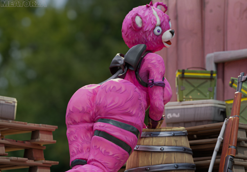 1girls 3d ass cuddle_team_leader female female_only fortnite fortnite:_battle_royale furry large_ass meatroza pink_body solo solo_female tagme