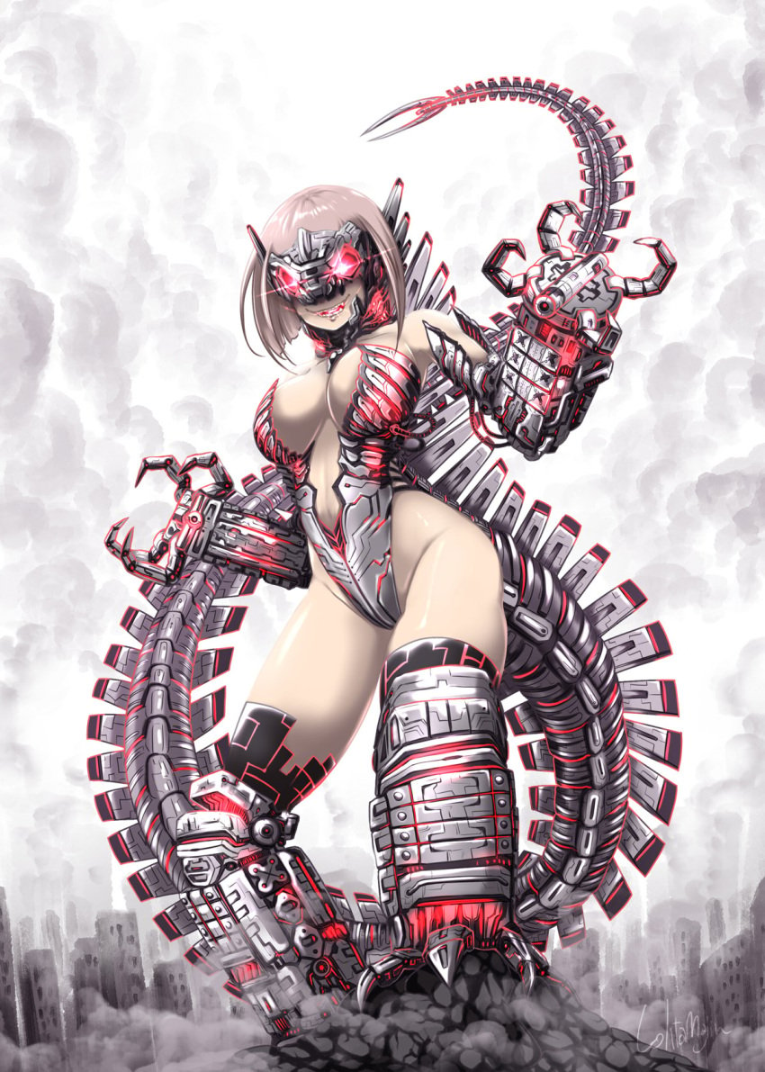 2021 bare_thighs big_breasts breasts cyborg giantess gijinka godzilla_(series) godzilla_vs_kong humanized inner_sideboob legendary_pictures lolitamajin mecha mechagodzilla monsterverse robot_girl rule_63 tagme tail