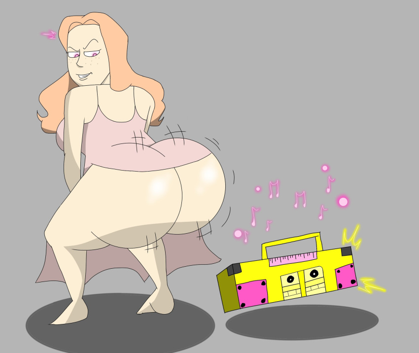 1girls ass big_ass big_breasts big_butt blush breasts bubble_ass bubble_butt butt carrie_white curvaceous curvy curvy_female dat_ass female forced forced_to_watch freckles gold gold_boombox_(prevence) horrornsfw huge_ass looking_back looking_down mind_control musical_note orange_hair possessed possession purple_eyes question question_mark shiny shiny_ass shiny_skin smile smiling song thick thick_ass thick_thighs twerk_hypnosis twerking white_skin