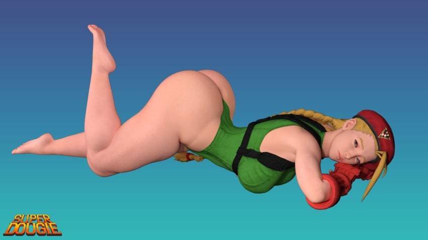 3d ass_up blonde_hair cammy_white huge_ass leotard street_fighter street_fighter_v superdougie