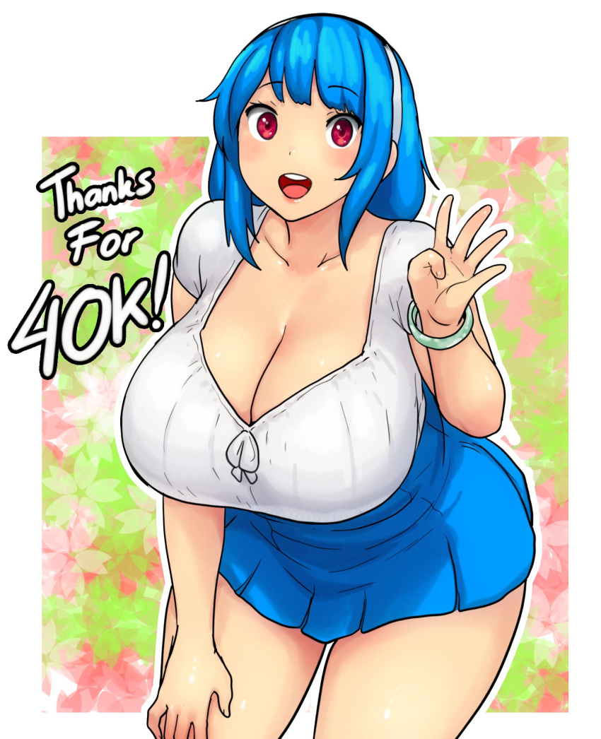 big_breasts blue_hair errorkazoo female huge_breasts red_eyes rina_atherina_(errorkazoo)