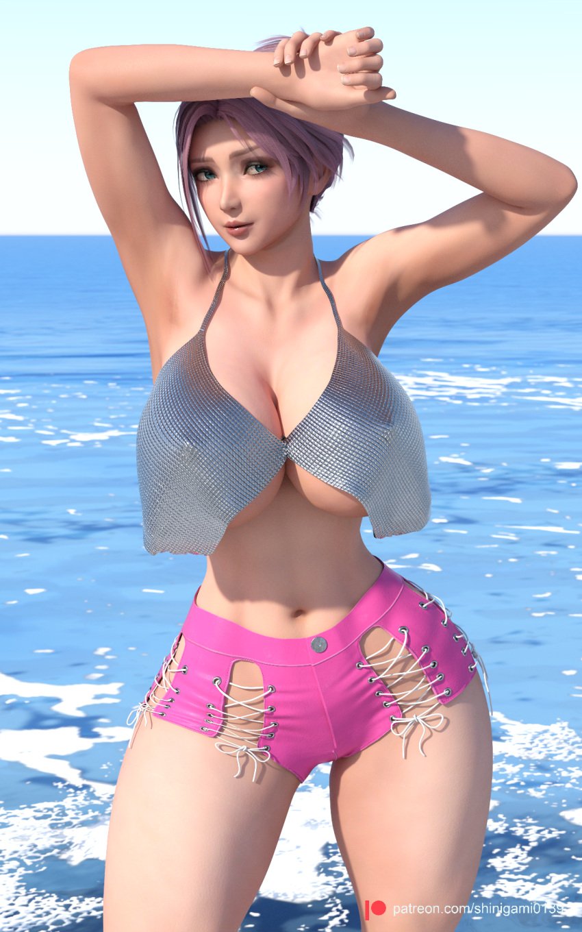 3d beach dead_or_alive dead_or_alive_xtreme_venus_vacation elise_(doa) photoshoot pose shinigami0139