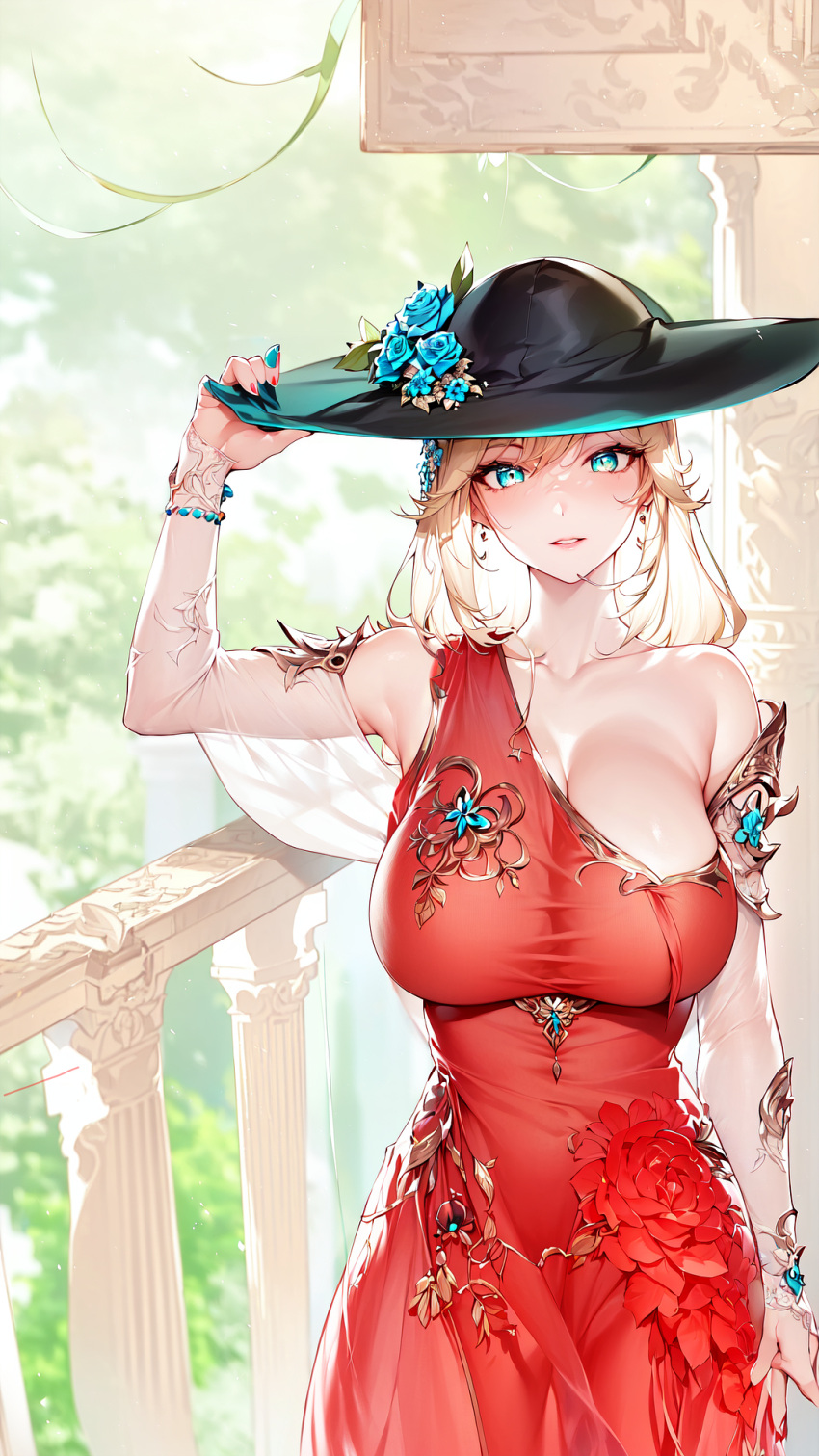 1girls 2023 ai_generated aristocrats big_breasts blonde_hair blue_eyes female_focus female_only high_resolution highres seductive_look stable_diffusion wealthy_female