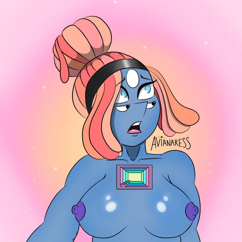 1girls 2girls areola areolae avianaress bismuth_(steven_universe) breasts cartoon_network female fusion gem_(species) gem_fusion gemsona_fusion multiple_girls nipples pearl_(steven_universe) purple_nipples steven_universe