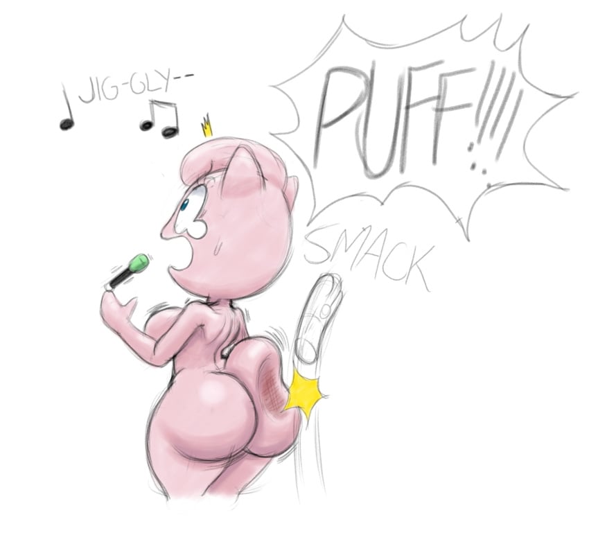 1girls 1other 2020 ambiguous_gender anthro anthrofied ass_smack big_ass big_breasts blue_eyes bubble_butt faceless_ambiguous female interrupted jigglypuff microphone musical_note naked nude nude_female pink_fur pokemon pokemon_(species) pokemon_rgby pokethot's singing slap slap_mark smacking_ass spanking tagme tansau tortoisesensei