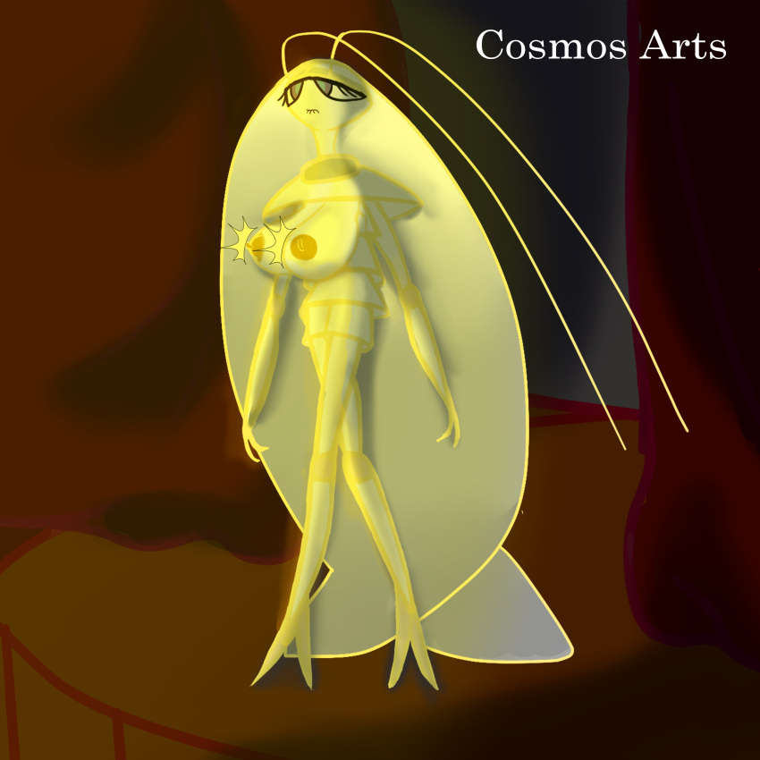 absurd_res anthro arthropod bouncing_breasts breasts cosmosarts exposed_breasts female hi_res humanoid nintendo nipples pheromosa pokémon_(species) pokemon pokemon_(species) solo stage stage_curtains stage_lights ultra_beast video_games yellow