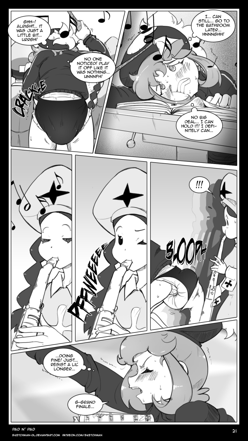 ! /// artist_name baton baton_(instrument) blush braid censored clenched_teeth closed_eyes comic defecating deviantart_username diaper doujinshi english english_text female female_only flying_sweatdrops from_behind hat head_on_table high_resolution holding_instrument hyper_soiling jakuzure_nonon kill_la_kill long_hair messy_diaper monochrome multiple_girls musical_note one_eye_closed onomatopoeia patreon_username playing_instrument sidelocks sketch_man soiling speech_bubble spoken_exclamation_mark studio_trigger sweatdrop teeth text thought_bubble tied_hair tremble_lines trembling upper_teeth used_diaper