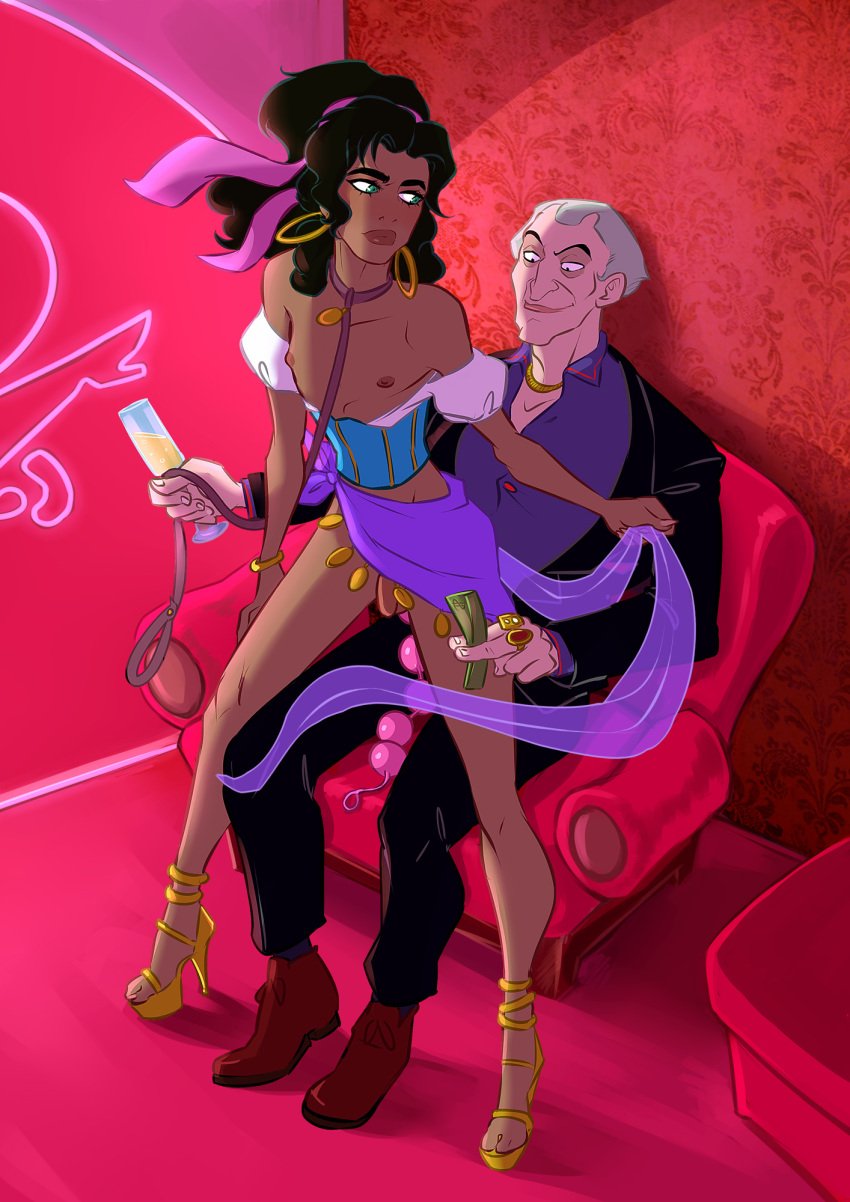 2boys anal_beads black_hair colored crossdressing dancing dark-skinned_femboy dark-skinned_male dark-skinnedsub dark_skin disney esmeralda fairybend femboy flaccid flaccid_penis genderswap genderswap_(ftm) green_eyes gypsy high_heels hoop_earrings judge_claude_frollo leash light-skinned_male light_skin long_hair male older_man_and_younger_boy penis prostitution ripushko rule_63 sex_toy sissy sitting small_penis the_hunchback_of_notre_dame trap yaoi