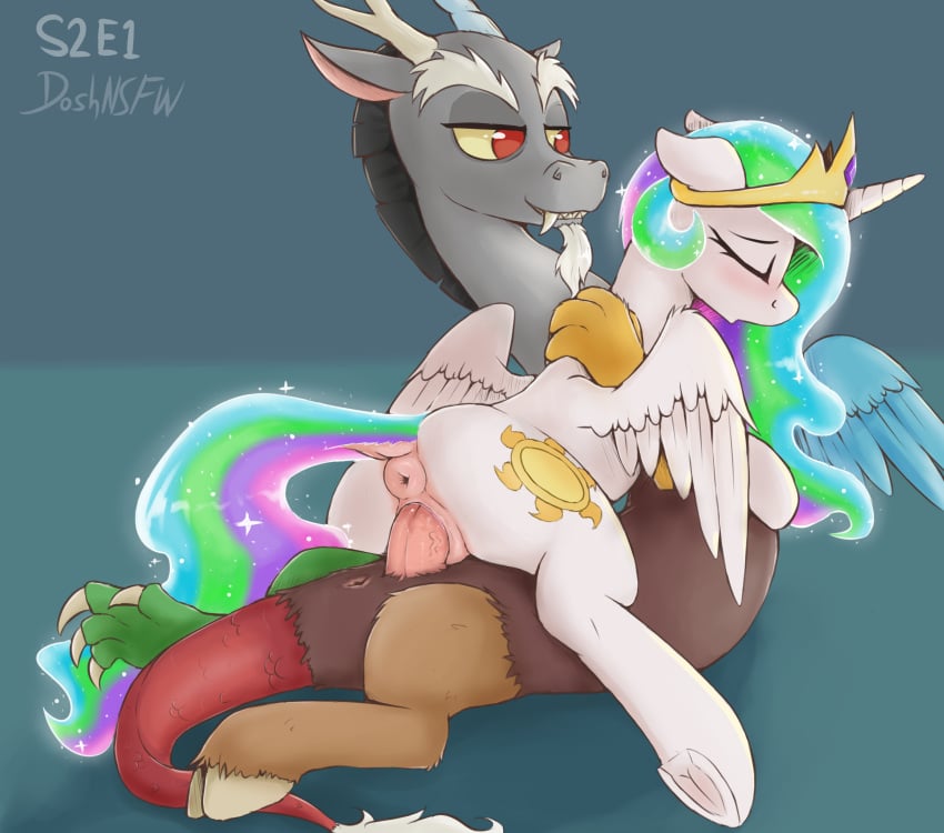 absurd_res alicorn anus discord_(mlp) dosh draconequus equid equine female female_penetrated feral friendship_is_magic genitals hasbro hi_res horn male male/female male_penetrating male_penetrating_female mammal my_little_pony penetration penile penile_penetration penis penis_in_pussy princess_celestia_(mlp) pussy vaginal_penetration wings