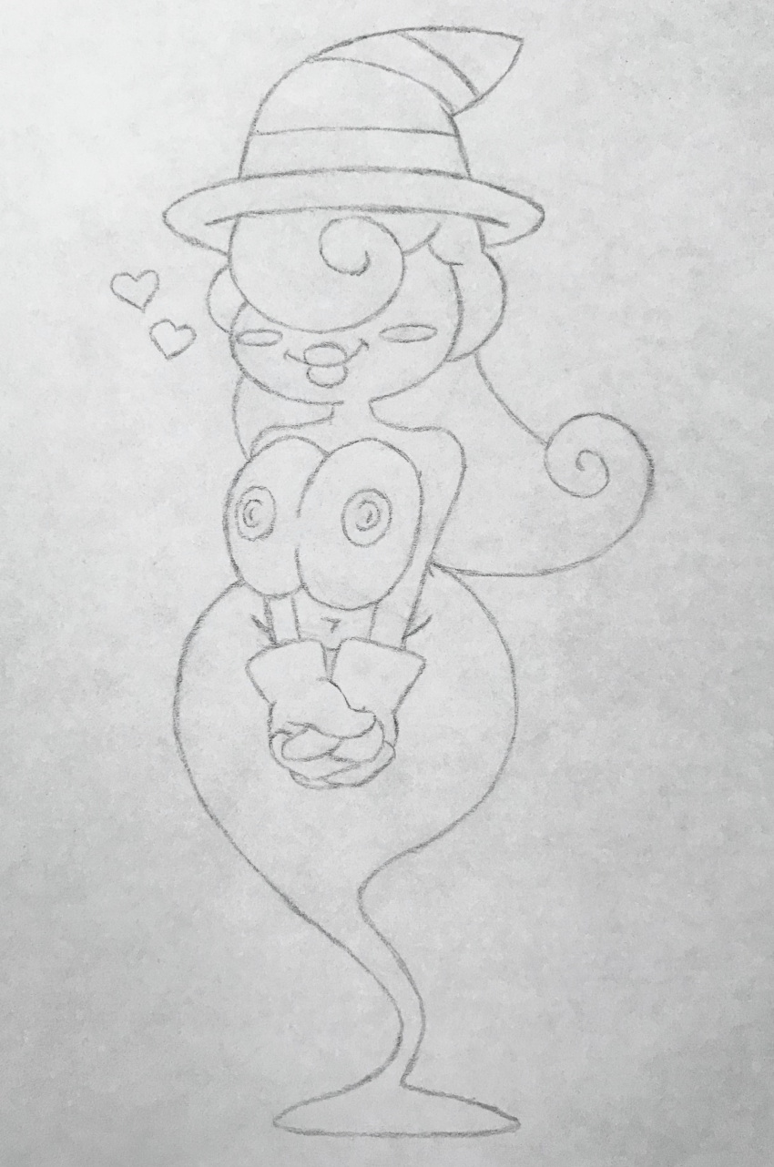 big_lips breast_squeeze breasts clasped_hands cute drawn floating_heart heart lipstick mario_(series) merfolk paper_mario shadow shadow_siren siren slightly_chubby squished_breasts sr64 tummy vivian_(paper_mario) wide_hips witch_hat