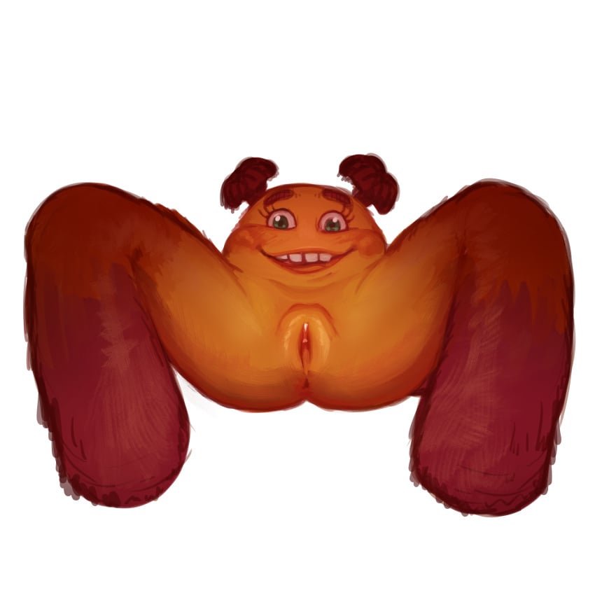 1girls absurd_res anus cyan_panda digital_drawing_(artwork) digital_media_(artwork) disney female female_only furry genitals hi_res looking_at_viewer monster monsters_at_work monsters_inc monsters_university pixar presenting presenting_pussy pussy simple_background smile solo spread_legs spreading val_little white_background