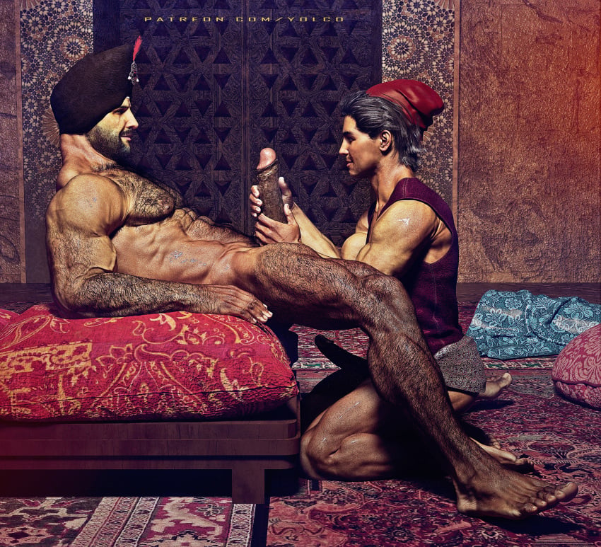 3d aladdin big_balls big_penis disney gay jafar male male/male male_only muscle tagme yaoi yolco