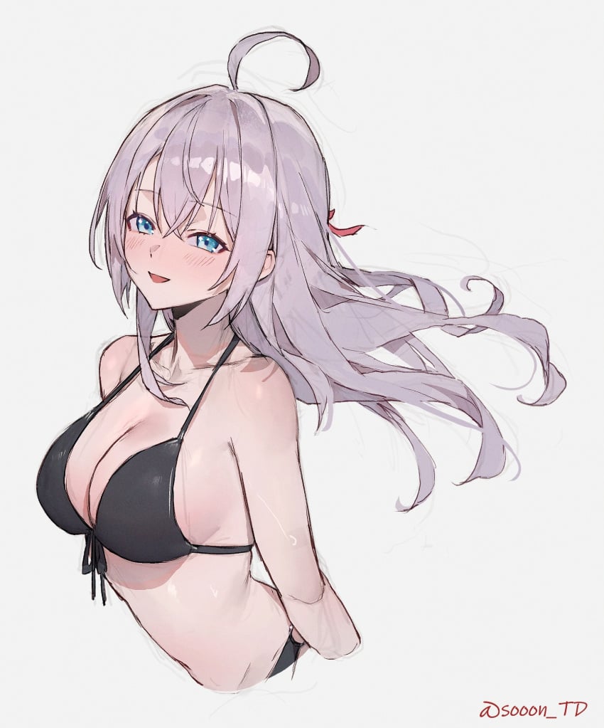 1girls absurd_res absurdres alisa_mikhailovna_kujou bare_arms bare_belly bare_midriff bare_shoulders bare_skin belly bikini bikini_bottom bikini_only bikini_top black_bikini black_bikini_bottom black_bikini_top black_string_bikini black_swimwear blue_eyes blue_eyes_female blush blush_lines blushing_female breasts cleavage collarbone color dot_nose female female_focus female_only fingers hair_between_eyes high_resolution highres light-skinned_female light_skin long_hair looking_at_viewer medium_breasts naked naked_female nude nude_female shoulders sideboob silver_hair silver_hair_female simple_background slender_body slender_waist slim_girl slim_waist smile smiling smiling_at_viewer solo sooon string_bikini student swimsuit swimwear teenager thin_waist tokidoki_bosotto_russian_de_dereru_tonari_no_alya-san upper_body white_background