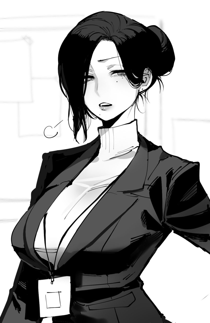 2024 big_breasts black_hair business_woman hi_res high_resolution highres large_breasts mole mole_under_eye mole_under_mouth ratatatat74 short_hair