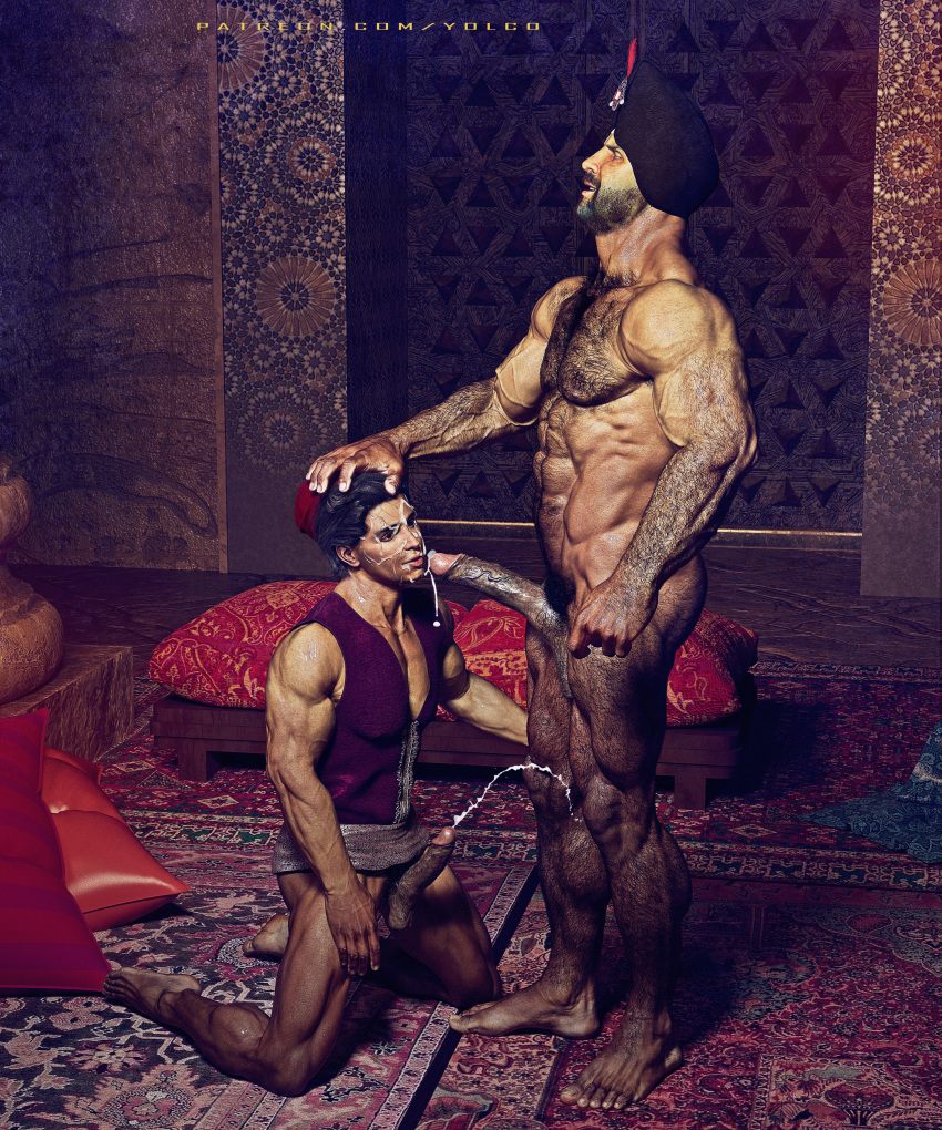 3d aladdin big_balls big_penis disney gay jafar male male/male male_only muscle tagme yaoi yolco