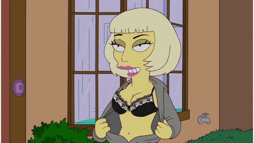 animated lady_gaga lingerie lingerie_bra revealing_clothes the_simpsons