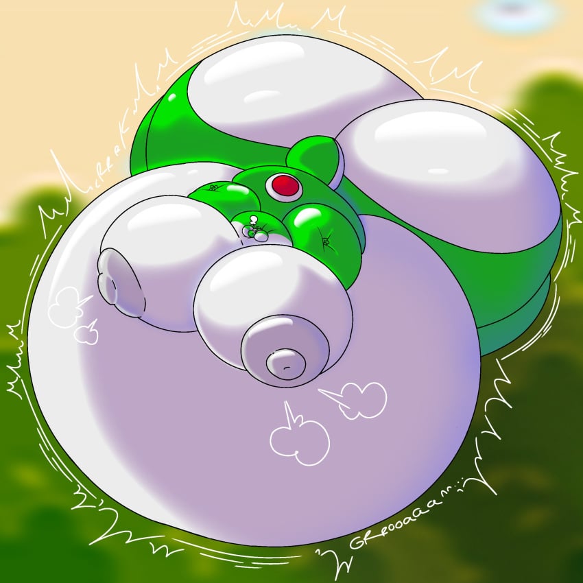 ass_expansion balloon_inflation belly_expansion cheeks_inflation close_to_bursting errorrobotic hi_res inflation male mario_(series) nintendo outdoors solo super_mario_bros. yoshi