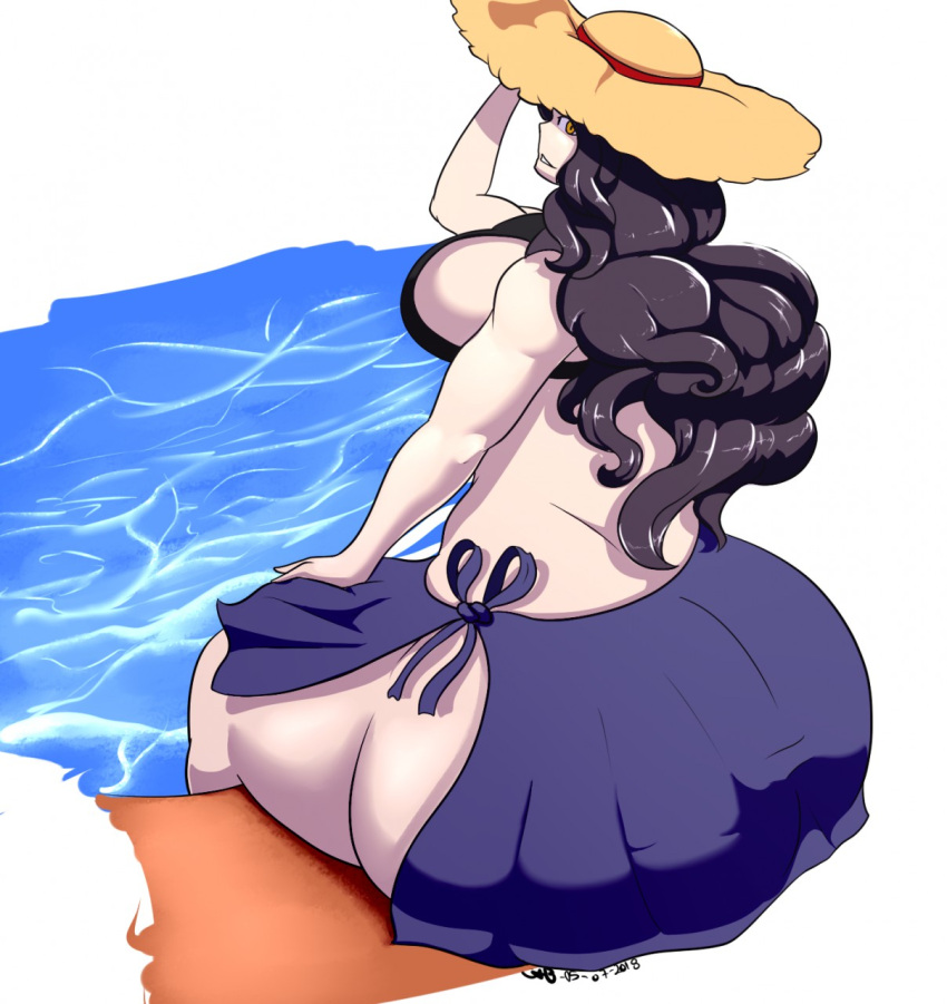 1girls ass big_ass bikini black_hair carlosgizza female gizza_(carlosgizza) sunhat thighs