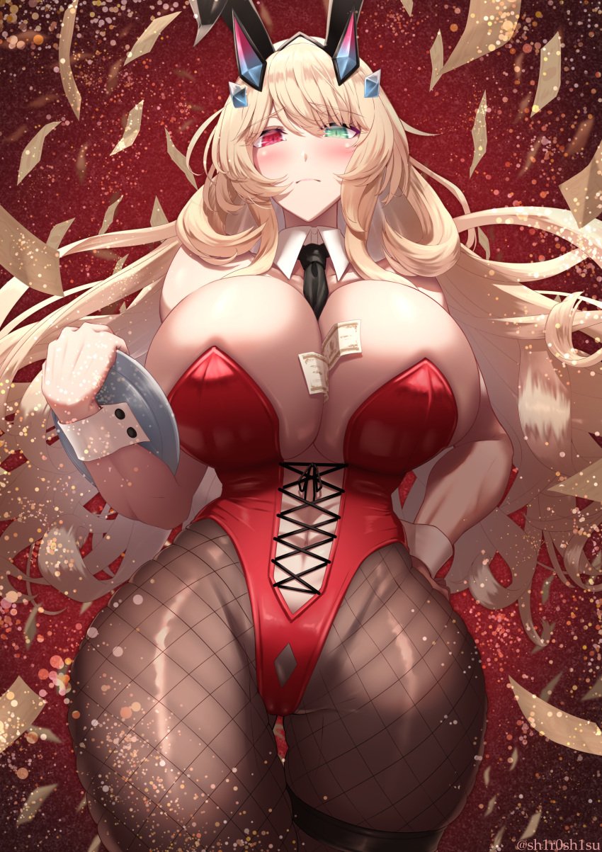 1girls absurd_res barely_contained barghest_(gawain)_(fate) blonde_hair blush breasts bunny_ears bunnysuit busty child_bearing_hips curvaceous curvy embarrassed exhibitionism fate_(series) female female_focus female_only heterochromia highres hourglass_figure huge_ass huge_breasts inviting long_hair looking_at_viewer seductive shiroshisu slim_waist solo solo_female suggestive thick thick_ass thick_thighs voluptuous wide_hips