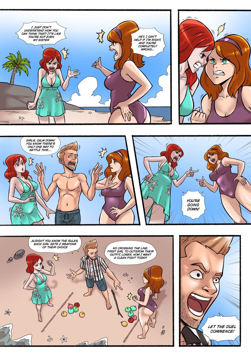 annabelle_(jaw) beach big_breasts comic isabelle_(jaw) just-add-water99 swimsuit tagme