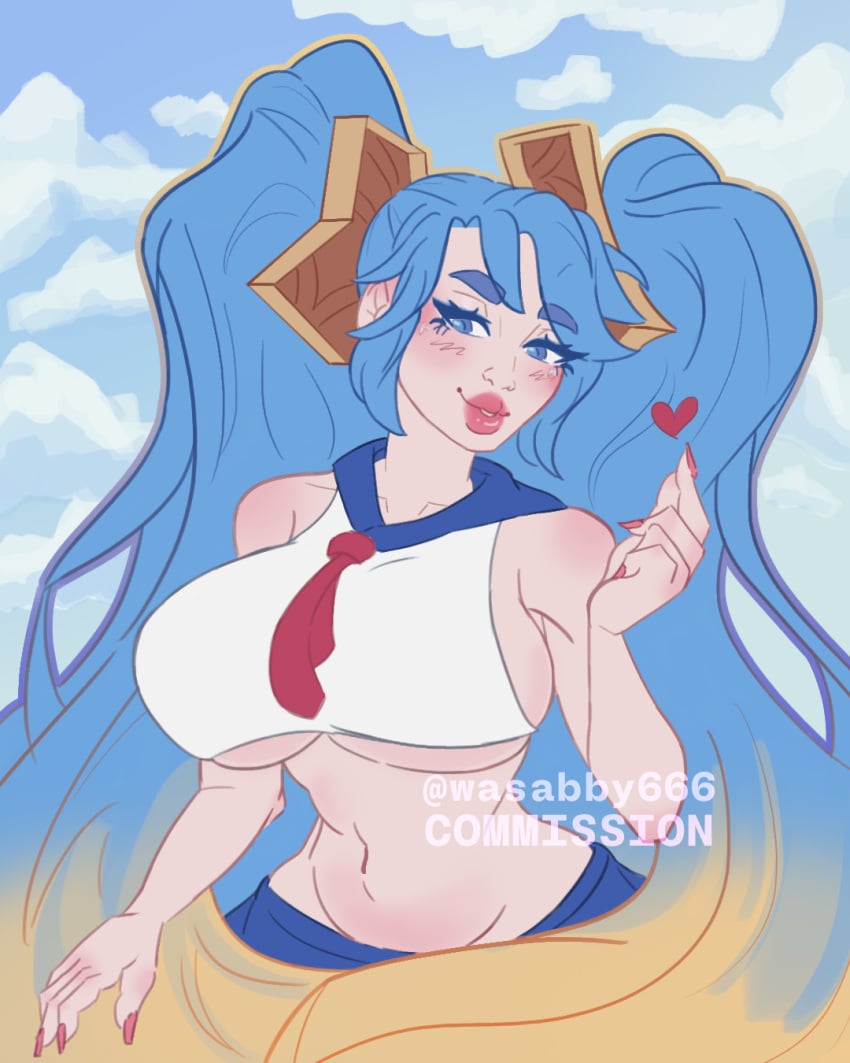 1girls big_breasts big_eyebrows big_eyes big_hips bimbo bimbo_body bimbo_lip bimbo_lips bimbofication bimbofied blue_eyes blue_hair blue_makeup blue_mascara breast_expansion breast_outline breasts breasts_out breasts_visible_through_clothing collarbone ecchi expansion expansion_sequence flip_flops flirting flirting_look flirting_with_viewer flirty heart hentai hips_wider_than_shoulders hourglass_figure hyper hyper_breasts hyper_hips hyper_hourglass inflation large_breasts large_eyebrows league_of_legends light-skinned_female light_blue_hair light_skin lipstick long_fingernails long_hair long_nails make-up make_up makeup mascara no_bra painted_fingernails painted_nails pale-skinned_female pale_skin pigtails red_fingernails red_lips red_lipstick red_makeup red_nails riot_games school_girl school_uniform sideboob sona_buvelle tail thick_eyebrows thick_hips thick_lips toned_belly toned_stomach twintails uniform wasabby666 wide_hips