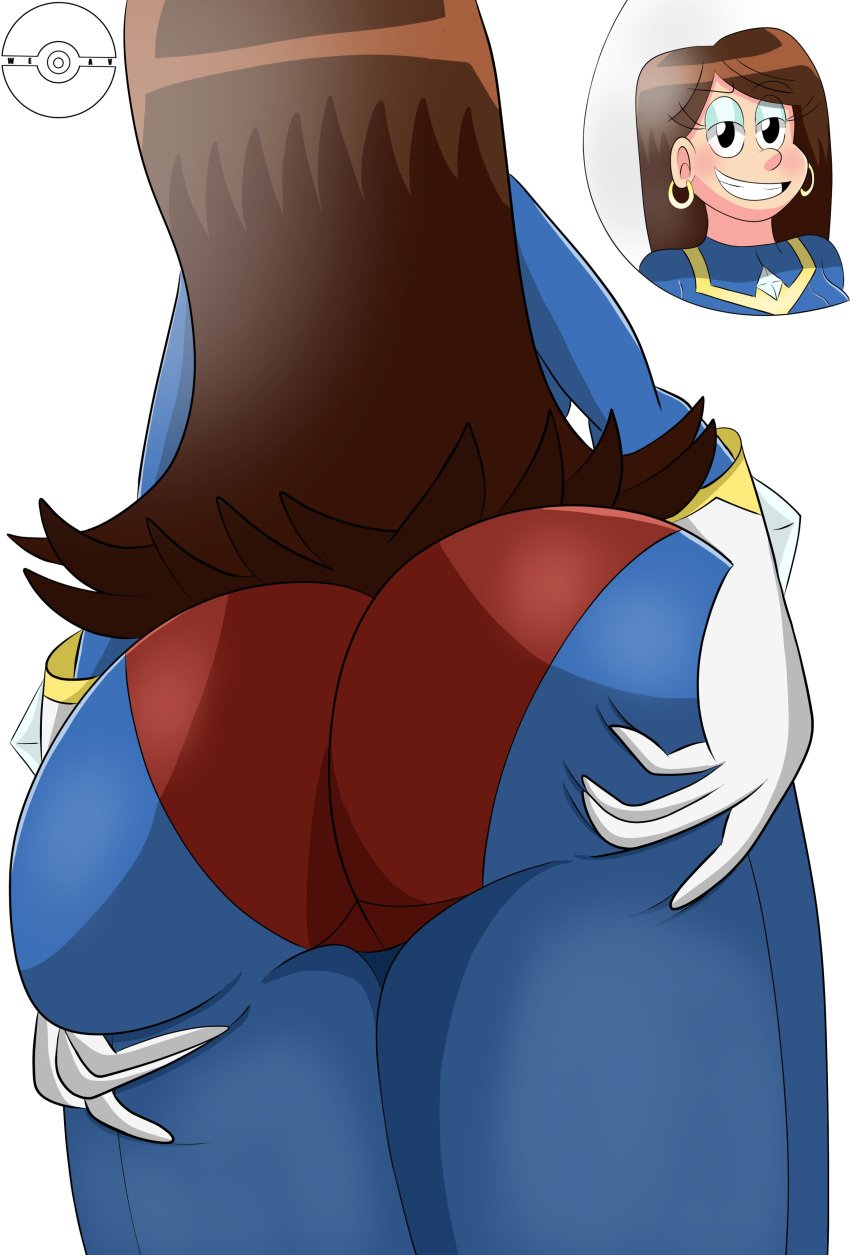 1girls ass big_ass big_butt brown_hair earrings eyeshadow female female_only grin half-closed_eyes lady_ace original_character panties raishags smile solo solo_female solo_focus superhero superheroine the_loud_house thick_thighs thighs weavillain