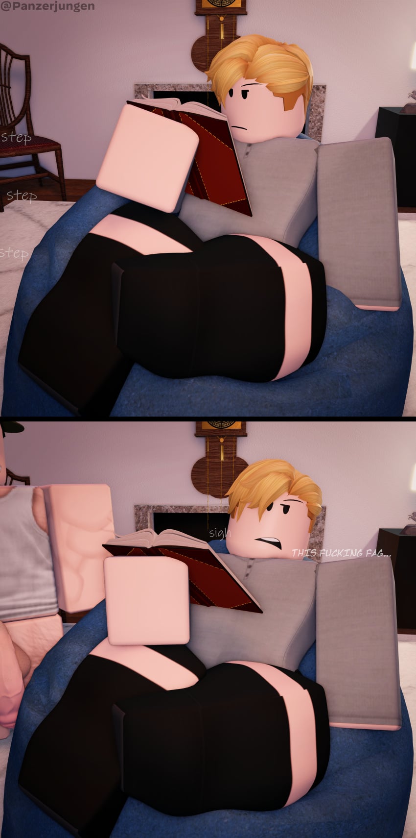 2020s 2026 2boys 3d 4k absurd_res alternate_version_at_source alternate_version_available ass beanbag big_cock big_penis black_hair blonde_hair book bottom_heavy bottomless chair clock clothed/nude clothed_male_nude_male cock comic curvaceous curvy curvy_figure dialogue duo english_text erich_kraus exhibitionism femboy fireplace flaccid flashing foreskin gay girly grin hat hi_res holding_book holding_object homophobic_slur huge_cock huge_penis inside karl_hartmann lamp long_socks looking_away male/male muscular muscular_male nude open_book original_character original_characters out_of_frame panzerjungen part_of_a_set penis pubic_hair public_indecency reading render roblox robloxian rolling_eyes rug shorts sigh sitting smile smug socks statue sweater thick thick_ass thick_butt thick_penis thick_thighs thighs thinking twink twitter_username uncircumcised veiny_penis voluptuous wide_hips yaoi