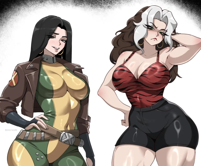1girls arms_up big_ass big_breasts female female_focus gambit gambit_(marvel_rivals) inde_navarrette marvel marvel_rivals obsession_(film) omniartstudio pout rogue_(marvel_rivals) rogue_(x-men) thick_thighs tight_clothing tight_fit voluptuous