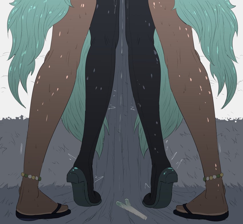 2girls against_tree ambiguous_penetration brazilian_miku female female_only from_behind fuzzlogik hatsune_miku implied_futa implied_sex implied_sex_from_between_legs vocaloid yuri