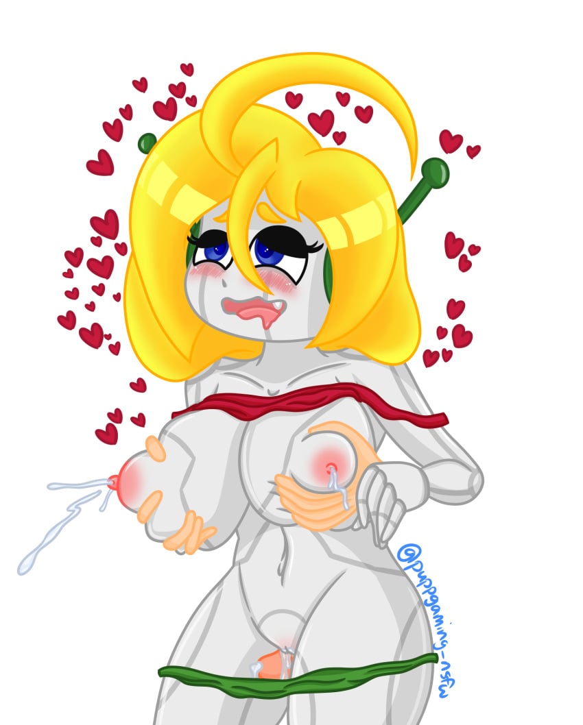 ahe_gao big_breasts canon_panties cave_story curly's_panties curly_brace dick groping groping_from_behind heart milking panties panties_down precum robot squidbot thick_thighs wet_pussy