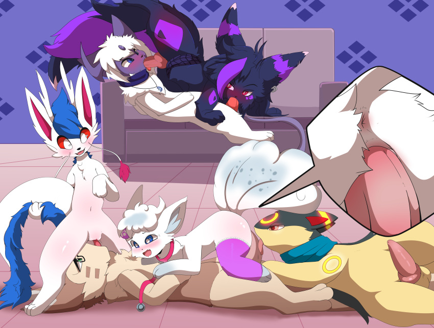 absol absurd_res alolan alolan_vulpix anal anthro berr blush bodily_fluids clothing ear_piercing eeveelution eyewear female female_penetrated feral furret genital_fluids glasses group group_sex hi_res jewelry knot legwear male male/female male/male male_penetrated male_penetrating male_penetrating_female male_penetrating_male medical_instrument multiple_boys multiple_girls necklace nintendo oral oral_penetration orgy penetration penis piercing pokemon pokemon_(species) quilava regional_form_(pokémon) sarox scarf scientific_instrument sex stethoscope syngie_(artist) thigh_highs typhlosion umbreon vaginal_penetration vaporeon vulpix yans_the_furret