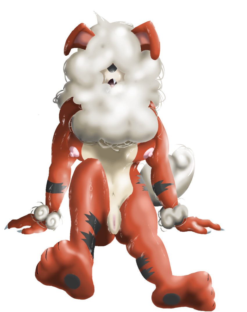 anthro big_breasts bodily_fluids breasts female growlithe hi_res hisuian_growlithe lewd_(disambiguation) nintendo nude pokémon_(species) pokemon pokemon_(species) pokemon_legends:_arceus sweat tall video_games wet