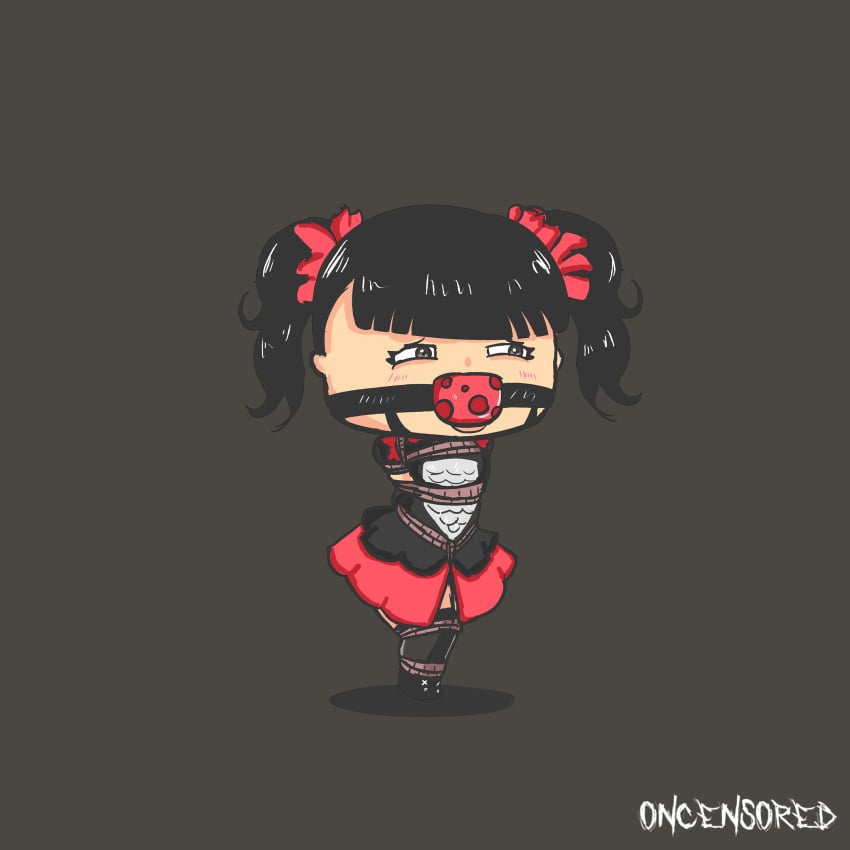 baby_metal babymetal ball_gag bondage chibi oncensored original rope_bondage