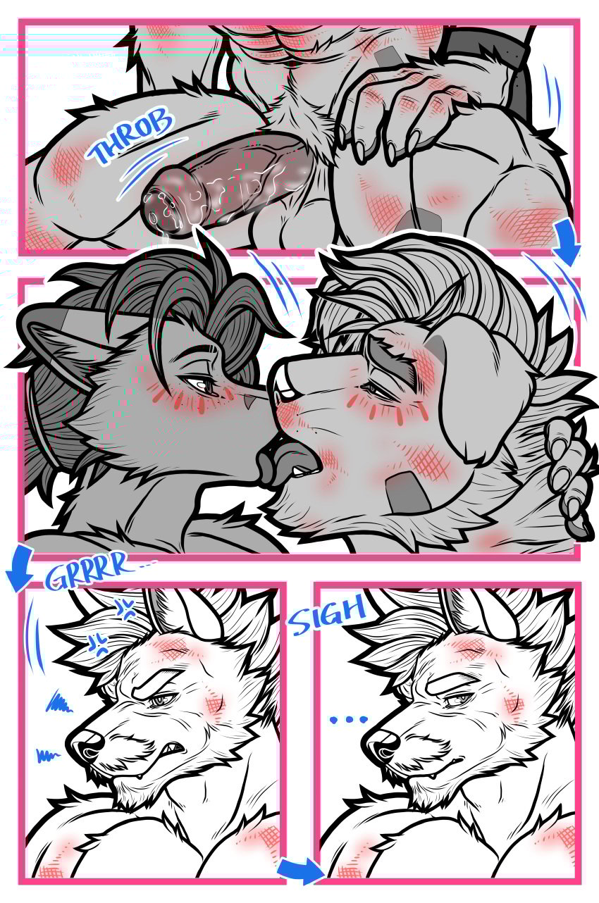 abs absurd_res age_difference anthro balls bandage barazoku bodily_fluids canid canine cl.rudolph cum cum_on_penis dolan_rudolph_wade duo fangs floppy_ears foreskin fox garth_mentzel_monroe genital_fluids genitals hair half-closed_eyes hand_on_neck hi_res kissing long_hair male male/male mammal mr.horton muscular mythological_canine mythological_creature mythology narrowed_eyes older_male open_mouth pawpads paws penis spread_legs spreading teeth tongue tongue_out uncircumcised werecanid werecanine werecreature werewolf
