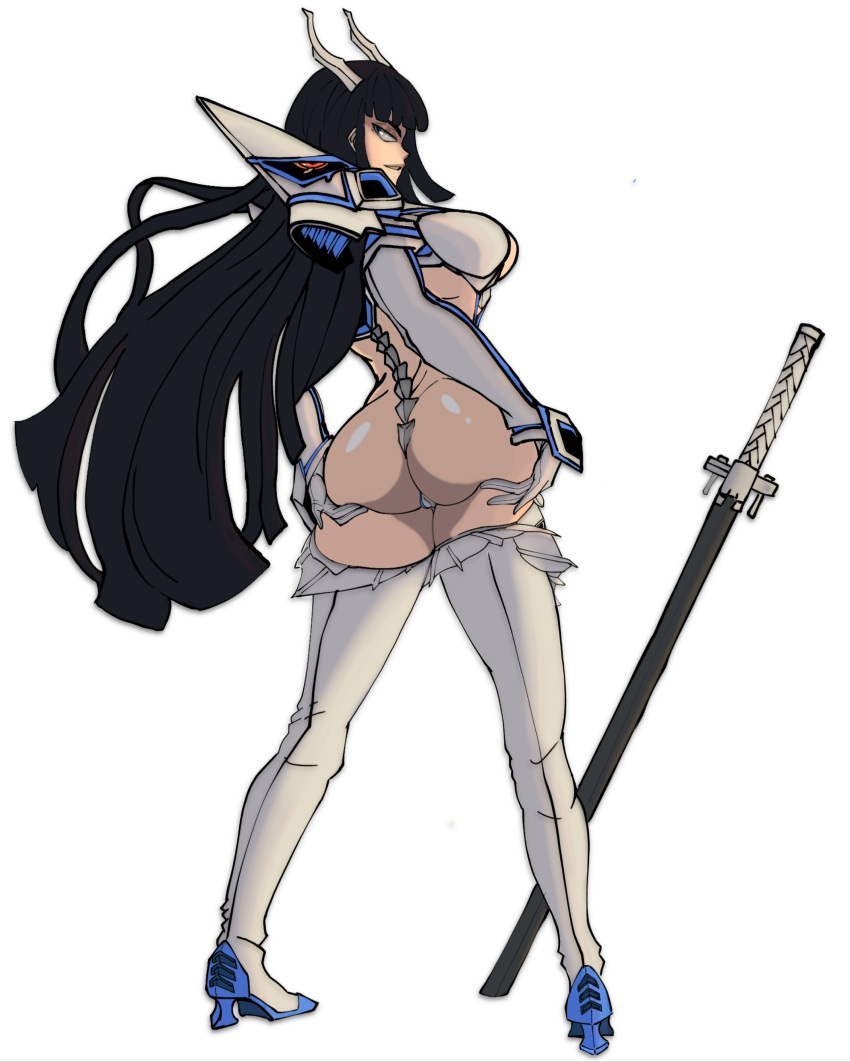 ass ass_focus ass_grab bakuzan big_ass big_butt bikini junketsu kamui_(kill_la_kill) kill_la_kill kiryuuin_satsuki long_hair looking_back mdcj77 skin_tight