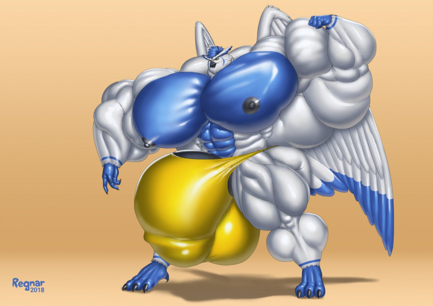 abs anthro_only biceps bodybuilder furry furry_only hyper hyper_balls hyper_genitalia hyper_muscles hyper_penis hyper_testicles male male_focus male_only muscle muscles muscular muscular_anthro muscular_arms muscular_ass muscular_back muscular_legs muscular_male muscular_thighs nipples pecs regnar solo sova veins veiny_penis wings