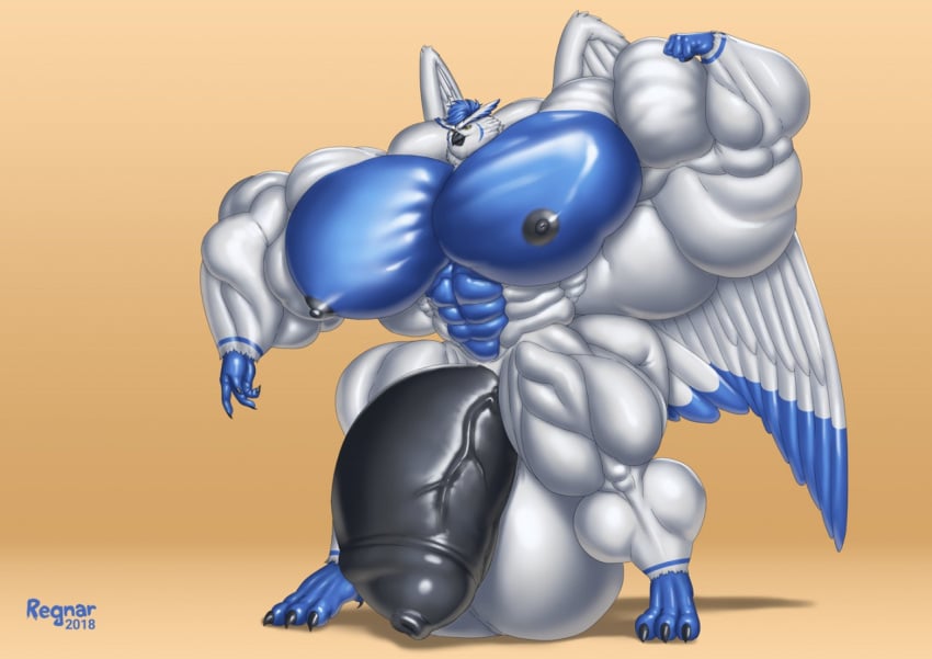 abs anthro_only biceps bodybuilder furry furry_only hyper hyper_balls hyper_genitalia hyper_muscles hyper_penis hyper_testicles male male_focus male_only muscle muscles muscular muscular_anthro muscular_arms muscular_ass muscular_back muscular_legs muscular_male muscular_thighs nipples pecs regnar solo sova veins veiny_penis wings