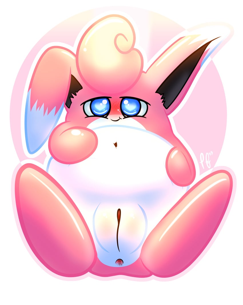 anthro asshole belly blue_eyes heart pokémon_(species) pokemon puffy_pussy puffylover69 pussy source_request wigglytuff year_request