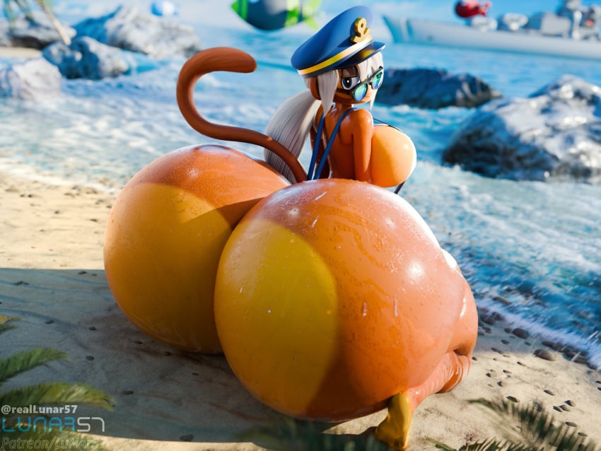 1girls 3d admiral_brickell ass battleship beach big_ass big_breasts big_butt bloons_td_6 bloons_tower_defense breasts butt gigantic_ass gigantic_butt huge_ass huge_butt hyper_ass large_ass large_breasts large_butt looking_at_viewer looking_back lunar57 monkey monkey_girl monkey_tail ninja_kiwi ocean sand solo sunglasses swimsuit tail vhsdaii white_hair