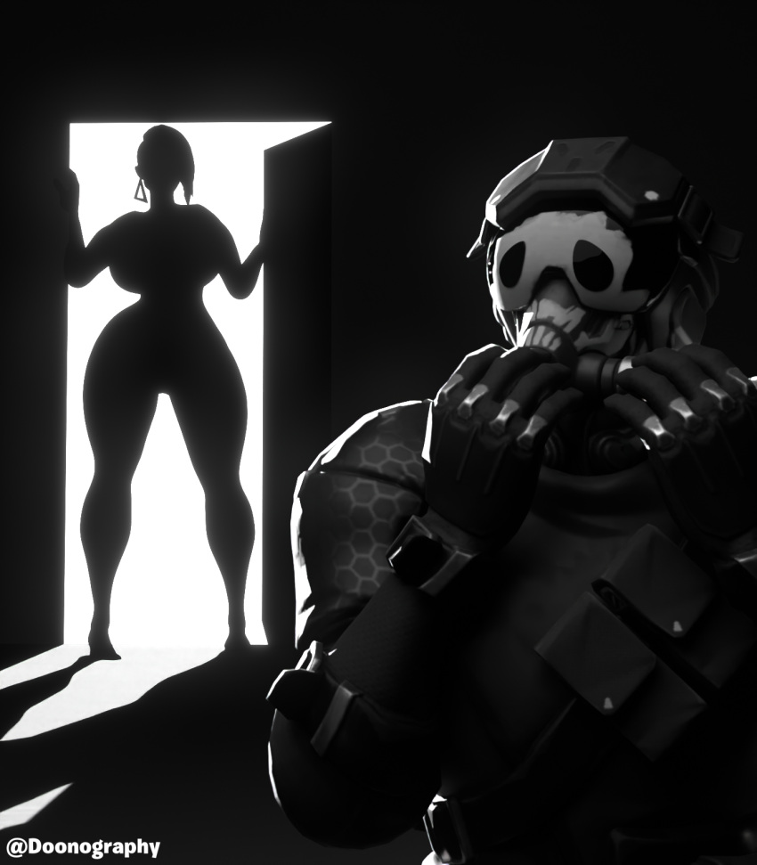 3d blender catalyst_(fortnite) dominant dominant_female domination doonography female female_focus fortnite fortnite:_battle_royale horror hourglass_figure male male/female naked silhouette size_difference supersonic_(fortnite) thick_thighs thighs