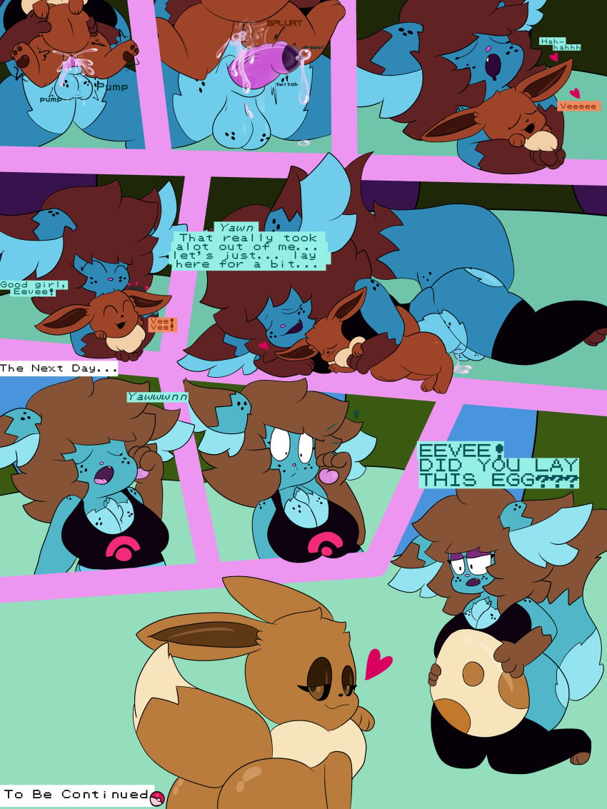 1futa absurd_res anthro_on_feral ass big_butt blue_body blue_fur bodily_fluids breasts brown_body brown_fur brown_hair canid canine chibi_(chibitay) chibitay comic cum cum_drip cum_in_pussy cum_inside cum_on_penis cumshot dripping eevee eeveelution egg ejaculation felid feline female feral fur futa_on_feral futanari generation_1_pokemon genital_fluids genitals hair hi_res intersex interspecies kissing mammal mostly_nude nintendo penis pokemon pokemon_(species) pokemon_trainer pokephilia pussy zoophilia