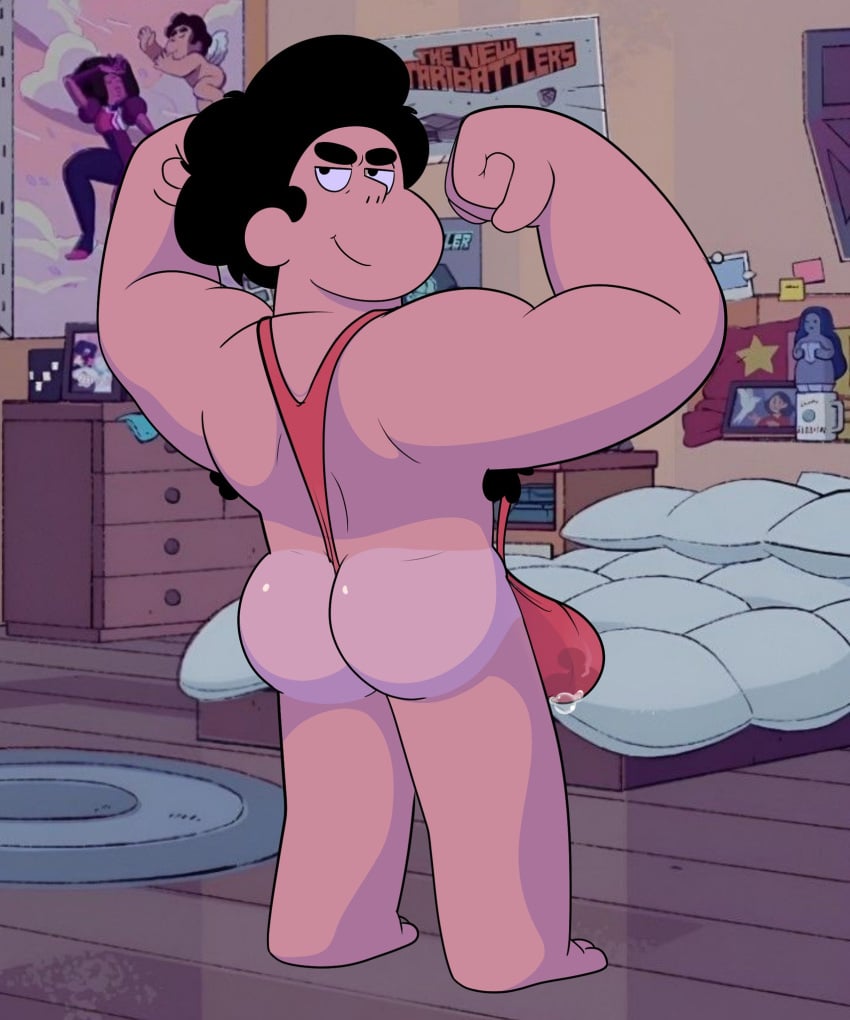 1boy aged_up ass big_ass big_butt black_eyes black_hair butt cum_stain fat_ass fat_butt flexing huge_ass huge_butt joeemillery looking_back male male_only precum solo steven_quartz_universe steven_universe steven_universe_future strap thick_ass thick_butt