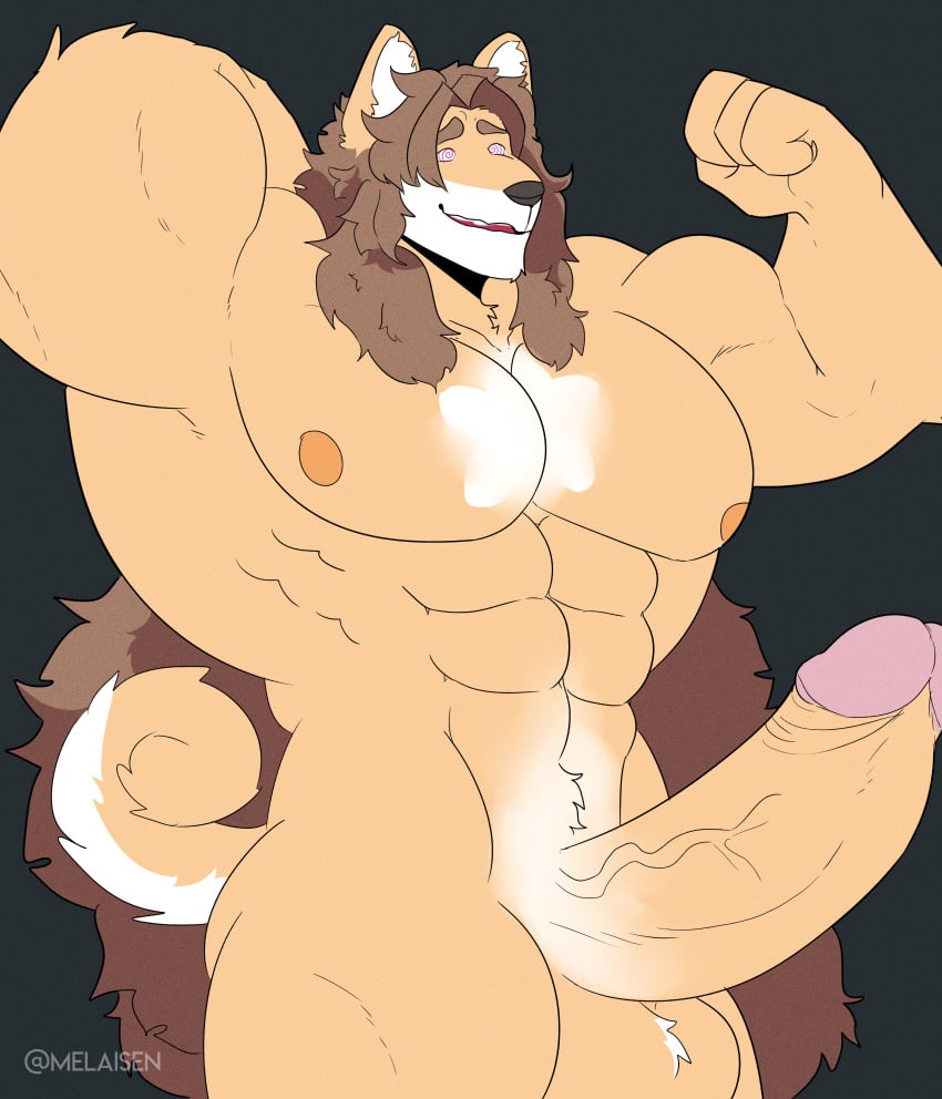 2021 abs absurd_res anthro artist_name balls big_penis black_nose brown_eyes brown_hair bulge canid canine canis clothing countershading cross-eyed digital_media_(artwork) domestic_dog erection flexing fur genitals glans grey_background grin growth hair hand_behind_back hi_res huge_cock hypnosis hypnotic_eyes long_hair long_penis male male_only mammal melaisen mind_control multicolored_body multicolored_fur muscle_growth muscular muscular_anthro muscular_male nipples nude open_mouth open_smile orange_nipples pecs penis pink_glans portrait shiba_inu shirt simple_background smile solo spitz standing t-shirt tan_balls tan_body tan_fur tan_penis teeth three-quarter_portrait three-quarter_view topwear two_tone_body two_tone_fur vein veiny_penis white_body white_countershading white_fur