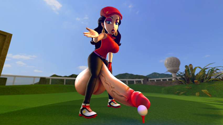 1futa 3d dickgirl earrings female female_only futa_only futanari golf golf_club hoop_earrings huge_ass hyper_balls hyper_penis mario_(series) mario_golf nintendo pauline sfm shocking_(artist) solo solo_female source_filmmaker super_mario_odyssey