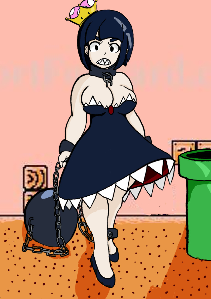 1girls big_woman breasts chain_chomp chompette mario_(series) marshallowangelart new_super_mario_bros._u_deluxe nintendo sharp_teeth super_crown super_mario_bros._3 tagme thick_thighs