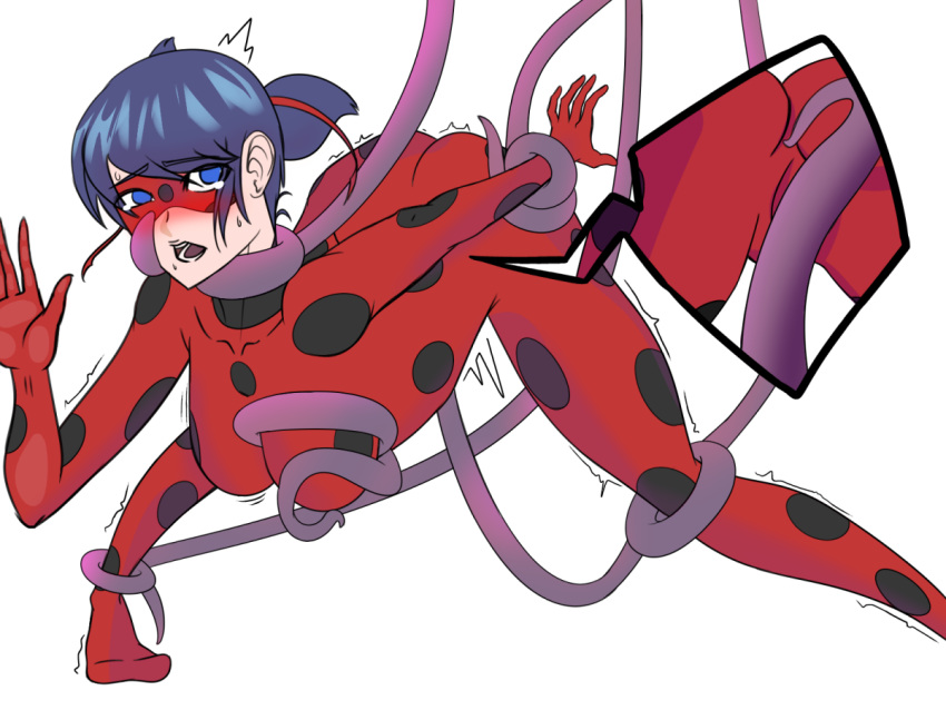 1girls ass ass_grab ass_up ass_visible_through_thighs blue_eyes blue_hair blush bodysuit crying crying_with_eyes_open female femsub forced grabbing grabbing_ass grabbing_breasts grabbing_legs helpless holding holding_breast holding_legs imminent_penetration imminent_rape imminent_sex ladybug_(character) looking_back marinette_cheng marinette_dupain-cheng miraculous_ladybug open_mouth rape restrained scared sweating tentacle tentacle_grab tentacle_on_face tentacle_rape tentacle_sex tight_clothing top-down_bottom-up trembling